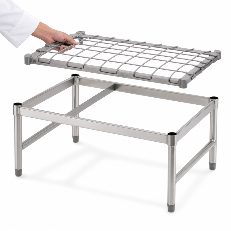 Product image #3 for Metro Super Erecta Stainless Steel Dunnage Rack with Lift-Off Mat, 48 x 24 x 14-1/2 Inch