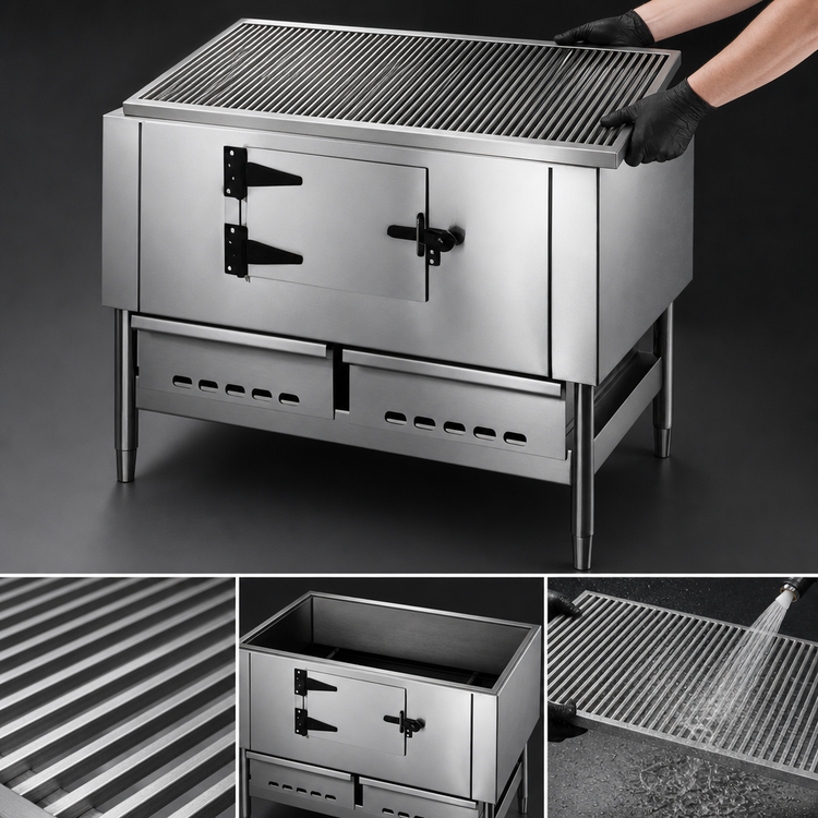 Product image #3 for Titan JLB-42 42" Wood-Burning Log Broiler with Pipe Legs
