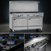 Thumbnail image #3 for Ultimate 60-Inch Gas Restaurant Range with 4 Open Burners, 36-Inch Griddle, Standard Oven, and Cabinet Base
