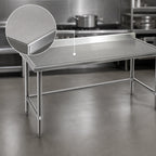 Thumbnail image #3 for Eagle Group Spec-Master T24144GTEM-BS Marine Series Stainless Steel Work Table, 14-Gauge 300 Series Top, 4-1/2" Backsplash, 144"W x 24"D