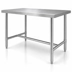 Thumbnail image #3 for Klinger's Trading HST3060 18/430 Stainless Steel Flat Top Work Table with Open H-Frame Base, 60 x 30 x 36 Inches