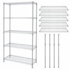 Thumbnail image #3 for Quantum WR54-1872C-5 Stationary Chrome Wire Shelving Starter Kit, 72"W x 18"D x 54"H, 5 Shelves, 4 Posts