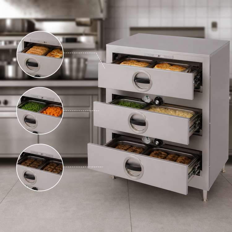 Product image #3 for Toastmaster 3-Drawer Electric Freestanding Food Warming Drawer