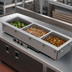 Thumbnail image #3 for Vollrath Short-Side 3-Pan Drop-In Hot Well with Marine-Grade 316 Stainless Wells, Thermostatic Controls, Auto-Fill, and Manifold Drain, 120V