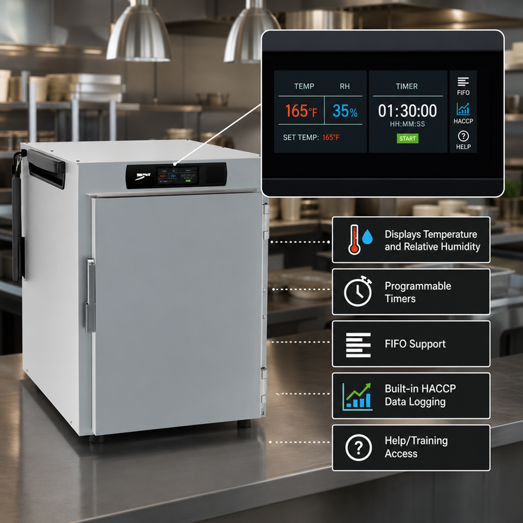 Product image #4 for Metro HotBlox™ Wide 8-Pan Pass-Thru Insulated Holding Cabinet with Digital Touchscreen Controls, Solid Front Door & Clear Rear Door