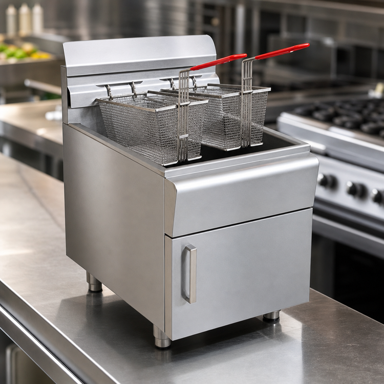 Product image #3 for RedHots 30 lb. Countertop Natural Gas Deep Fryer with Single Fry Pot and Thermostatic Controls