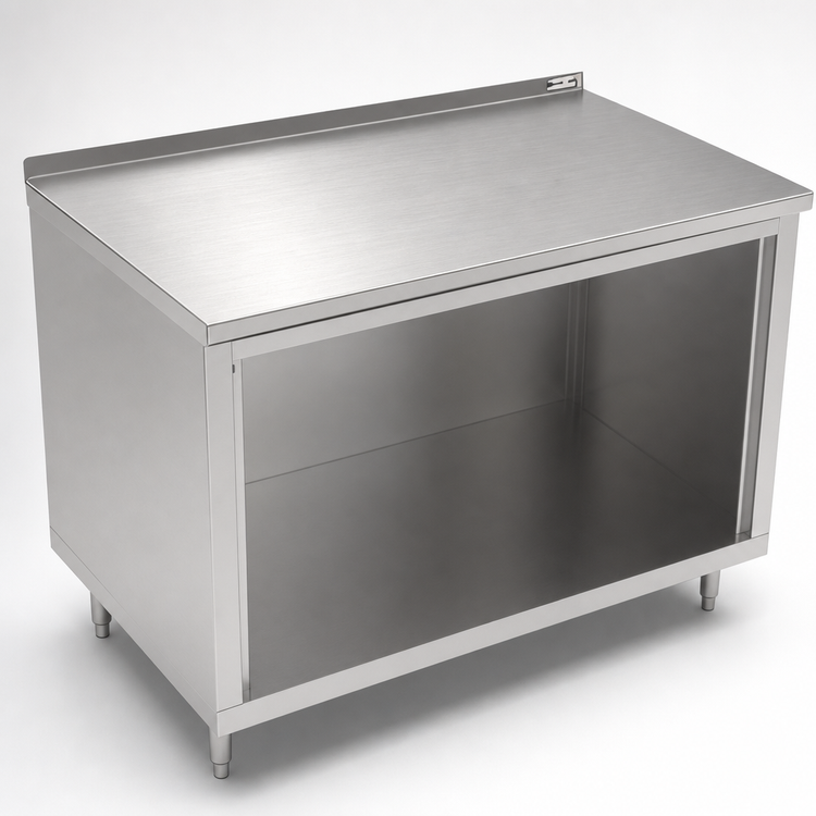 Product image #3 for John Boos Open Front Underbar Cabinet Base Work Table, 36"W x 30"D, 1-1/2" Rear Riser