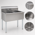 Thumbnail image #3 for Eagle Group Square Corner Two-Compartment Floor Model Utility Sink, 37-3/8 in. W x 22 in. D, 16-Gauge 430 Stainless Steel