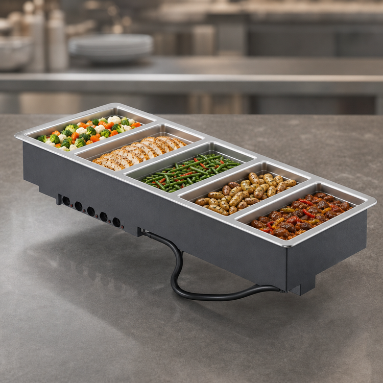 Product image #3 for Vollrath 5-Well Drop-In Electric Hot Food Well with Manifold Drain, 208V