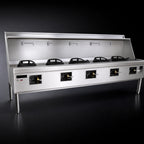 Thumbnail image #3 for Town Equipment York Y-5-SS 5-Chamber Gas Chinese Wok Range, Water-Cooled Top, Stainless Steel Deck and Sides