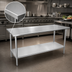 Thumbnail image #3 for Advance Tabco 144-Inch x 24-Inch 16-Gauge 304 Stainless Steel Work Table with Adjustable Undershelf