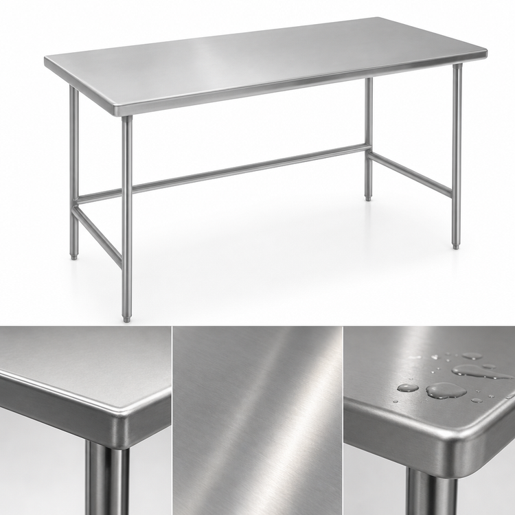 Product image #3 for Advance Tabco TVSS-4812 Stainless Steel Open Base Work Table, 144" x 48"