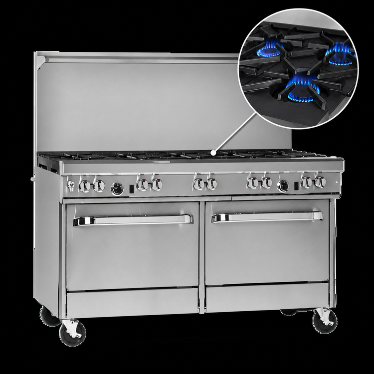 Product image #3 for Southbend Ultimate 60-Inch Gas Restaurant Range with 2 Open Burners, 48-Inch Griddle, Convection Oven and Cabinet Base