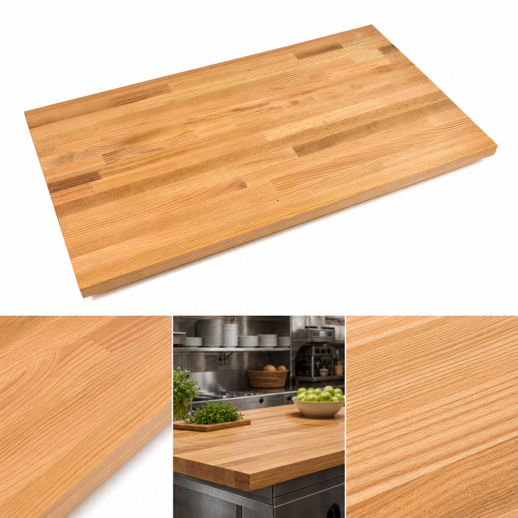 Product image #3 for John Boos Appalachian Red Oak Blended Edge Grain Island Countertop, 120 x 36 x 1-1/2 Inch, Varnique Finish