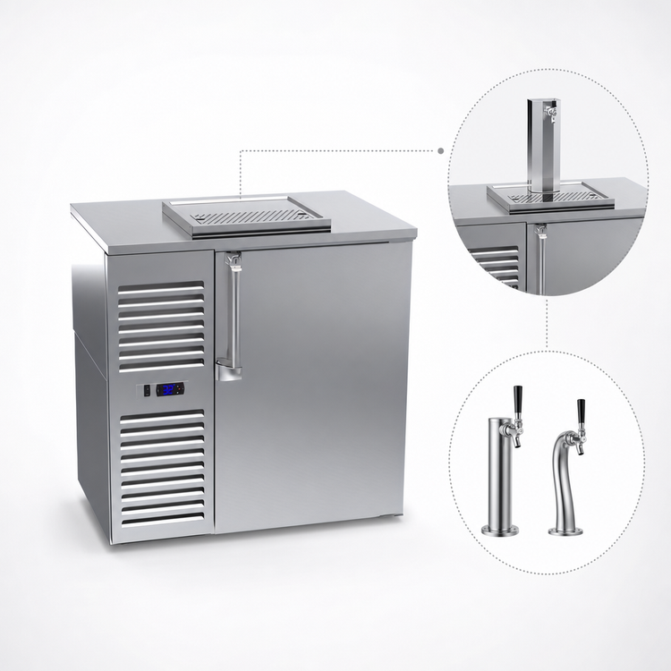 Product image #3 for Krowne 36-Inch One-Section Direct Draw Draft Beer Cooler with Self-Contained Refrigeration