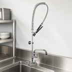 Thumbnail image #3 for BK Resources EVO-4DMPR-AF12 Deck-Mount Pre-Rinse Assembly with Add-On Faucet, 12-Inch Swing Spout, 4-Inch On-Center, Stainless Steel
