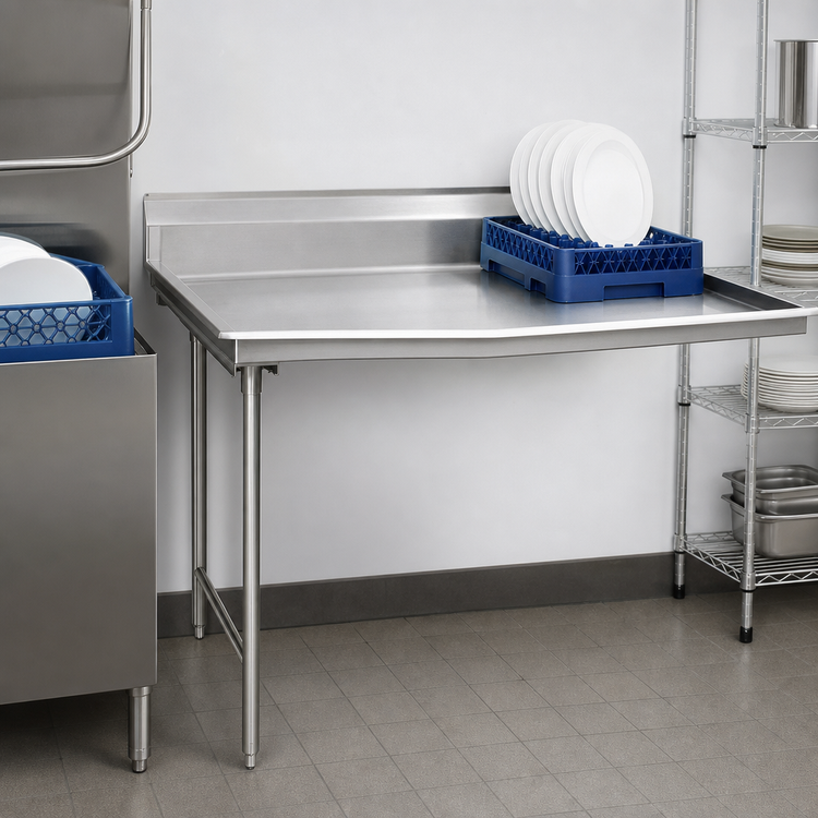 Product image #3 for Eagle Group Straight Clean Dishtable, Left-to-Right Operation, 36 x 30 x 43-1/2 Inches, 16/430 Stainless Steel Top, 8-Inch Backsplash
