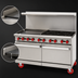 Thumbnail image #3 for American Range 60-Inch Gas Restaurant Range with 36-Inch Left Griddle, 4 Open Burners, Left Convection Oven, and Right Storage Base