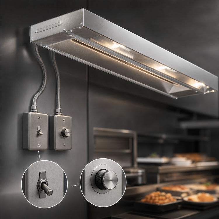 Product image #3 for Eagle RedHots 66-Inch Single Lighted Rod-Type Strip Heat Lamp with Remote, 240V