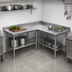 Thumbnail image #3 for Advance Tabco L-Shaped Stainless Steel Corner Work Table, 132 x 60 Inches, 24-Inch Working Depth, 14-Gauge 304 Top