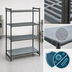 Thumbnail image #3 for Cambro Camshelving Basics Plus Stationary Starter Unit, 21 x 36 x 64 Inches, 4-Tier, 3 Vented + 1 Solid, Brushed Graphite