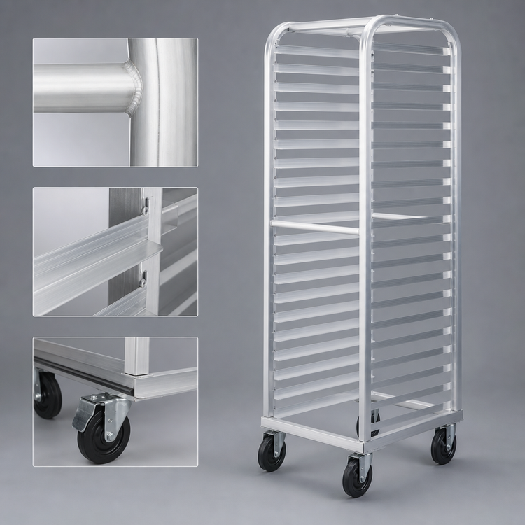 Product image #3 for New Age Lifetime Series Wide-Angle Aluminum Bun Pan Rack, 20-Pan, 73-Inch High