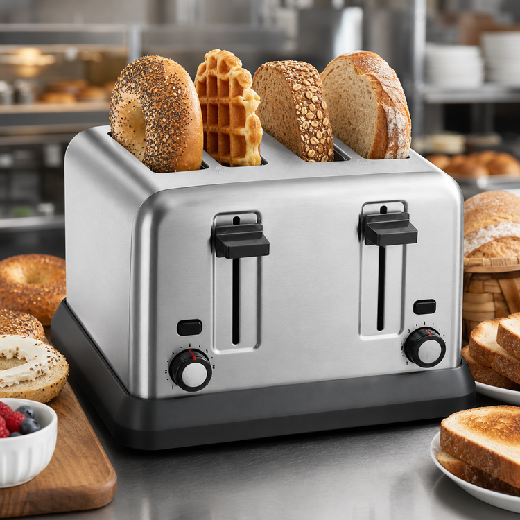 Product image #3 for Proctor-Silex Commercial 4-Slice Extra-Wide Slot Stainless Steel Pop-Up Toaster