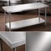 Thumbnail image #3 for Advance Tabco 120 Inch x 30 Inch 14-Gauge 304 Stainless Steel Work Table with Galvanized Undershelf