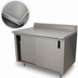 Thumbnail image #3 for Advance Tabco 144 x 24 Inch Enclosed Stainless Steel Work Table with Cabinet Base and Sliding Doors