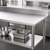 Thumbnail image #3 for Elite Series 48-Inch x 24-Inch 18-Gauge 430 Stainless Steel Work Table with 4-Inch Backsplash and Undershelf