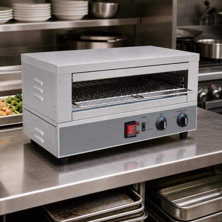 Product image #3 for Eurodib Heavy Duty Countertop Electric Salamander Broiler, 18.1 x 10.2-Inch Cooking Surface, Quartz Elements