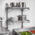 Thumbnail image #3 for Wall-Mounted Cantilever Double Shelf Wire Shelving Unit, 36 x 21 Inches