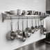 Thumbnail image #3 for Stallion 108-Inch Wall-Mount Stainless Steel Pot Rack Shelf