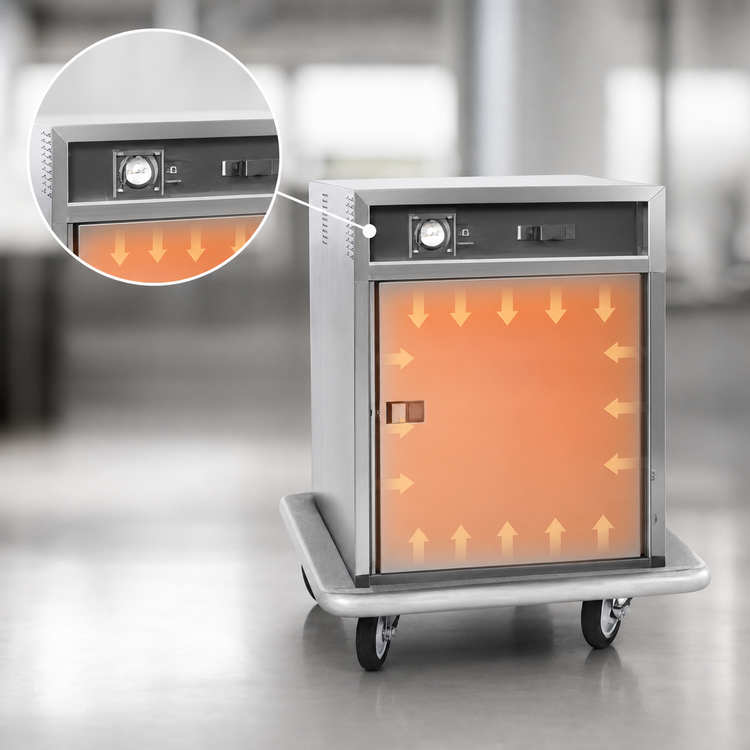 Product image #3 for Carter-Hoffmann ST188 Half-Height Heated Satellite Transport Cart with Adjustable Universal Slides