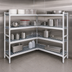 Thumbnail image #3 for Fermostock 4-Tier Corner Expansion Polymer Shelving Unit Kit, 83 in. H x 68 in. W x 22 in. D