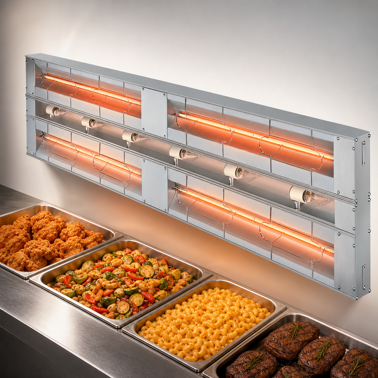 Product image #3 for Hatco Glo-Ray 132-Inch Lighted Double Infrared Strip Heater, Aluminum, 6.9 kW