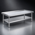 Thumbnail image #3 for Eagle Group 96-3/8 Inch Stainless Steel Griddle/Equipment Stand with Open Base and Adjustable Undershelf