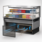 Thumbnail image #4 for Turbo Air TOM-60L-UF-S-2SI-N Horizontal Open Refrigerated Display Case, Low Profile, Drop-In, 13 Cu. Ft., 1 Shelf, Self-Contained R-290