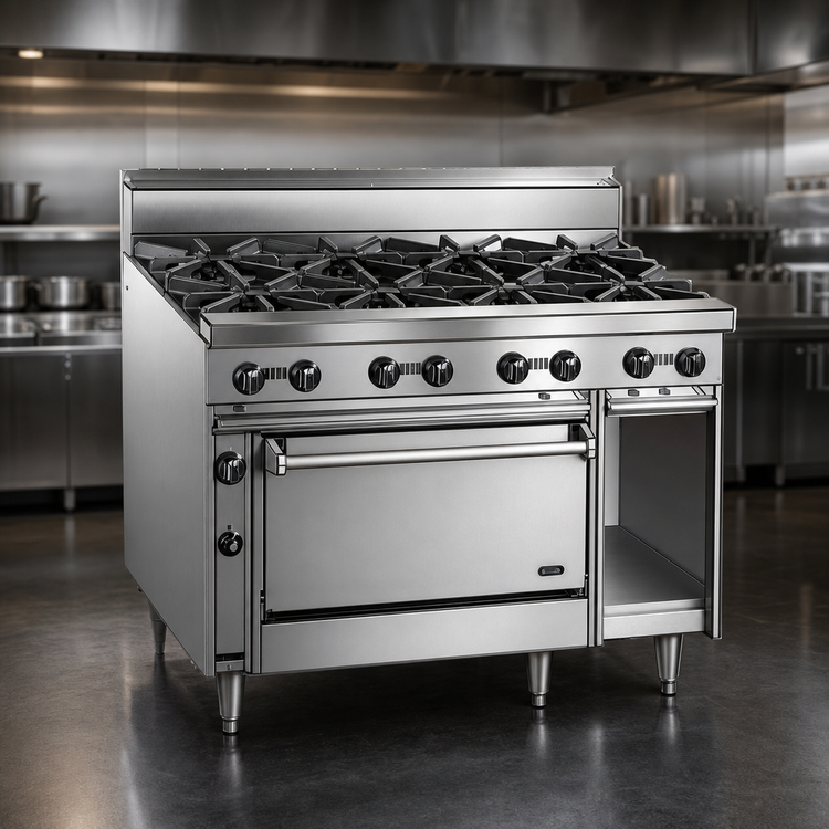 Product image #3 for Jade Range Bistro JBR-36G-2-36C 48" Gas Restaurant Range with 36" Griddle, 2 Open Burners, and Convection Oven