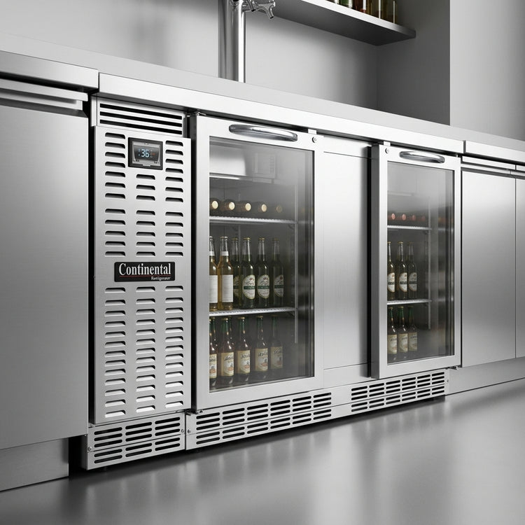 Product image #3 for Continental Refrigerator BB69NSSGDPT 69-Inch 4-Glass Door Pass-Thru Back Bar Cooler