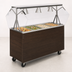 Thumbnail image #3 for Vollrath 2-Series Affordable Portable 60-Inch 4-Pan Non-Refrigerated Cold Food Station with Lights and Buffet Breath Guard, Walnut Woodgrain