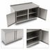 Thumbnail image #3 for John Boos 72-Inch x 24-Inch Cabinet Base Work Table with Hinged Doors, 16-Gauge Stainless Steel Top and 1-1/2-Inch Rear Up-Turn