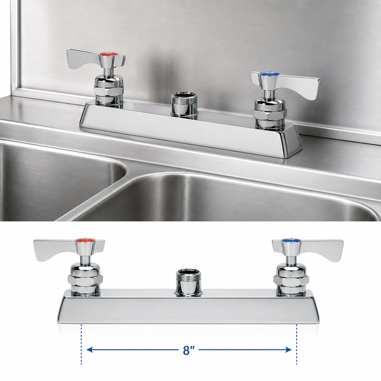 Product image #3 for Krowne Royal Series Deck-Mount Faucet Body, 8-Inch Centers, Without Spout