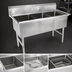 Thumbnail image #3 for John Boos B-Series 3-Compartment Floor Sink with 14-Inch Deep Bowls, 59-1/8 Inch W x 23-1/2 Inch D x 44 Inch H, 16-Gauge Stainless Steel