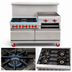 Thumbnail image #3 for American Range 48-Inch Restaurant Gas Range with 4 Open Burners, 24-Inch Raised Griddle/Broiler, and Double Storage Base