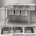 Thumbnail image #3 for Eagle Group 310 Series 3-Compartment Convenience Store Sink with Left and Right Drainboards, 72 x 21 Inches, 304 Stainless Steel