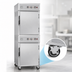 Thumbnail image #4 for KoolMore Mobile Insulated Heated Holding Cabinet with 2 Split Doors and 4 Full-Size Pan Capacity