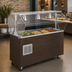 Thumbnail image #3 for Vollrath 2-Series Affordable Portable Refrigerated 4-Pan Cold Food Buffet Station with Breath Guard, Walnut Woodgrain, 60-Inch