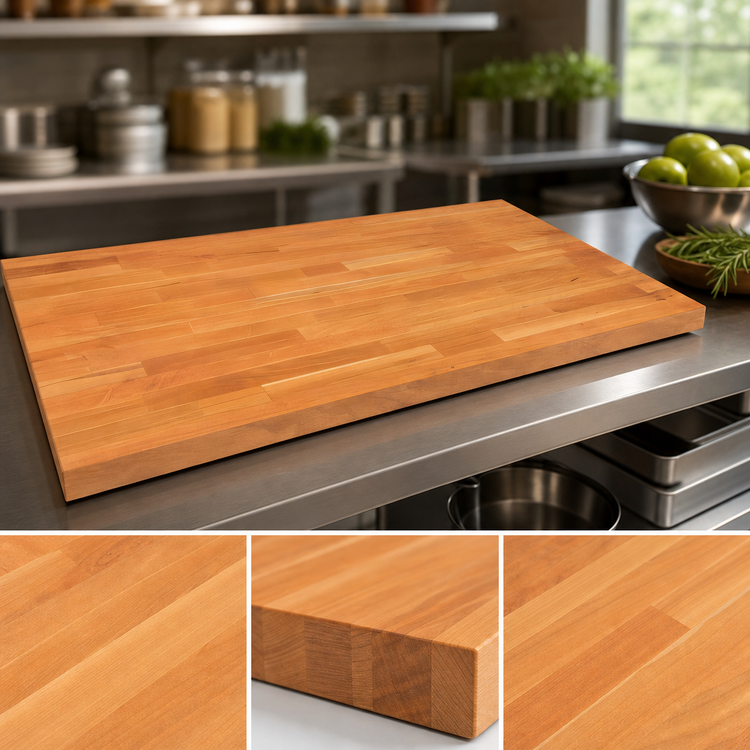 Product image #3 for John Boos Boos Block American Cherry Edge Grain Kitchen Countertop, 48" x 25" x 1-1/2" Thick, Varnique Finish