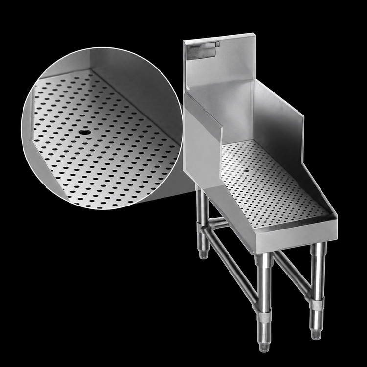 Product image #3 for Spec-Bar Freestanding Recessed Workboard with Perforated Stainless Steel Insert and Drain, 36 x 29 Inches
